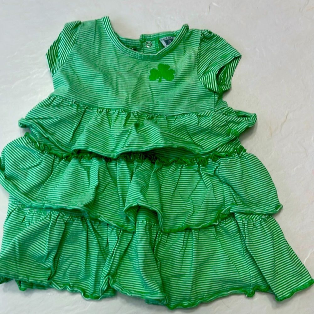 Cute Green Dress with Glittery Clover (6 Months)